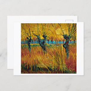 Cartão Postal Willows no Sunset Van Gogh