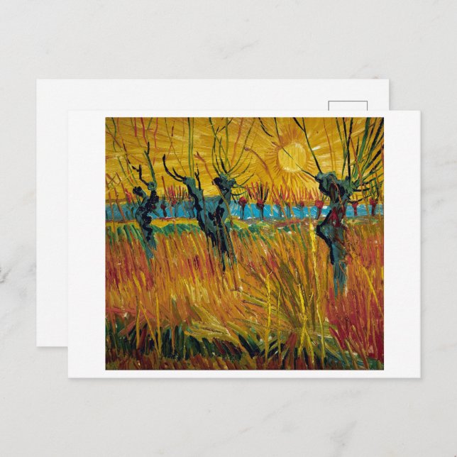 Cartão Postal Willows no Sunset | Van Gogh | (Frente/Verso)