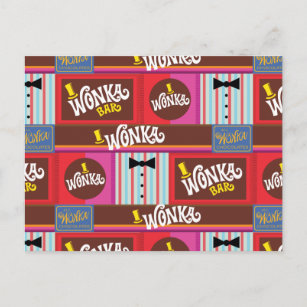 Cartão Postal Willy Wonka Candy Pattern
