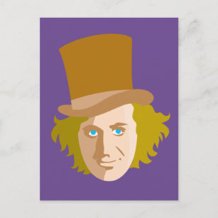 Cartão Postal Willy Wonka Stenciled Face Graphic