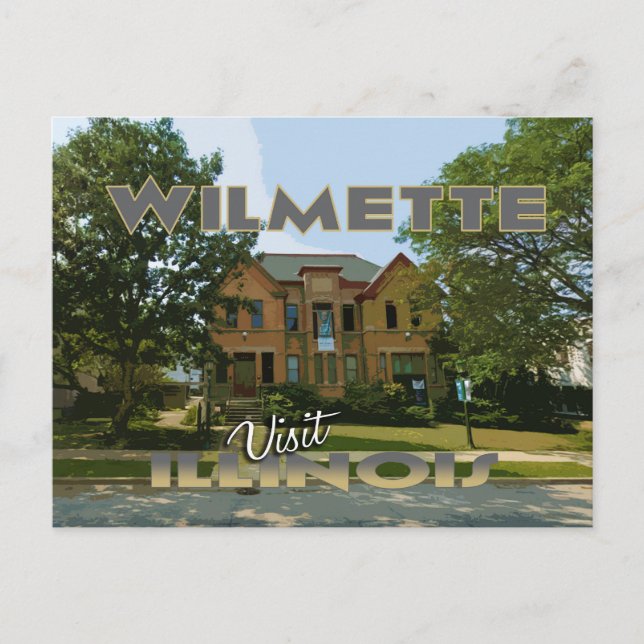 Cartão Postal Wilmette, Visite Illinois (Frente)