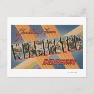 Cartão Postal Wilmington, Delaware - Cenas com Letras Grandes