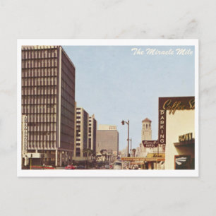 Cartão Postal Wilshire Blvd, Miracle Mile, Los Angeles Vintage