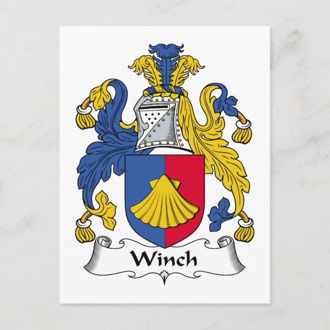 Cartão Postal Winch Family Crest (Frente)