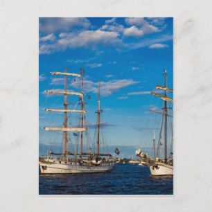 Cartão Postal Windjammer sobre a vela Hanseática em Rostock