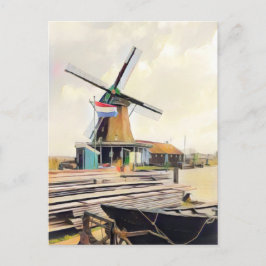 Cartão Postal Windmill Holandês