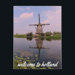 Cartão Postal Windmill Kinderdijk Molen Holland Países Baixos<br><div class="desc">Olá! Espero que goste desta foto que tirei! Sinta-se livre para adicionar seu próprio texto e verifique minhas compras para mais!</div>