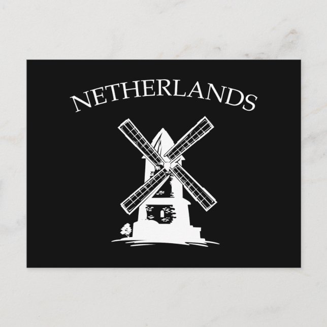 Cartão Postal Windmill Países Baixos (Frente)