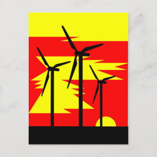 Cartão Postal Windmill Sunrise Color - Siemens Wind Power