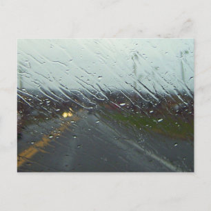 Cartão Postal Windshield com corrente de chuva