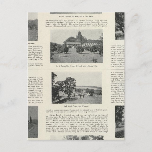 Cartão Postal Windsor, Califórnia (Frente)