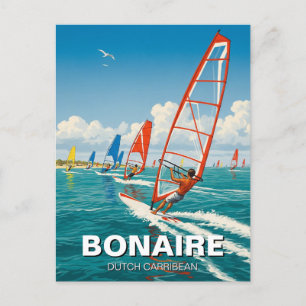 Cartão Postal Windsurfers em Bonaire Dutch Caribe