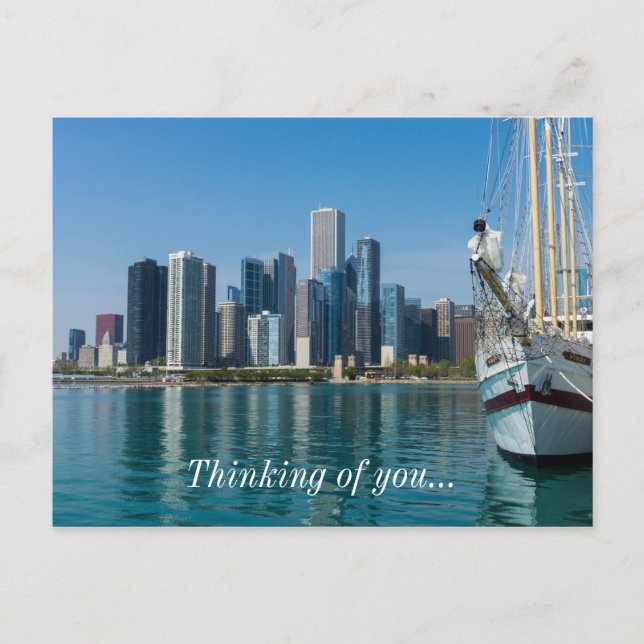 Cartão Postal Windy Sailing Pensando Em Você (Frente)