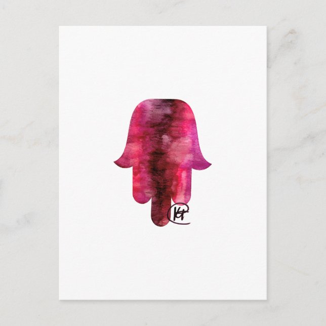 Cartão Postal Wine Stain Hamsa Art (Frente)