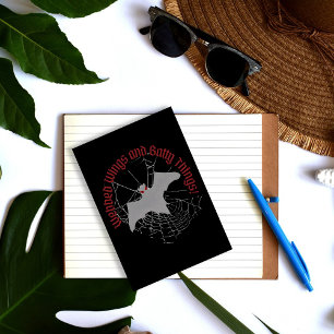 Cartão Postal "Wings and Batty Things", Vampiro de Halloween