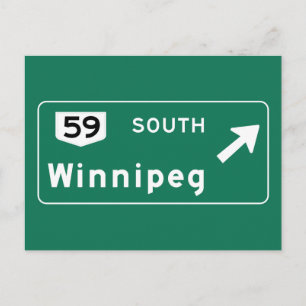 Cartão Postal Winnipeg, Canada Road Sign