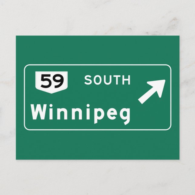 Cartão Postal Winnipeg, Canada Road Sign (Frente)
