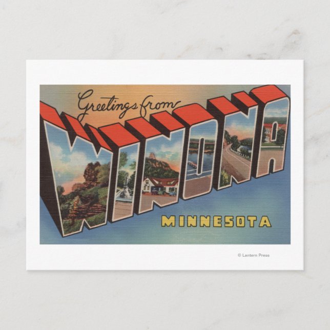 Cartão Postal Winona, Minnesota - Cenas Largas (Frente)