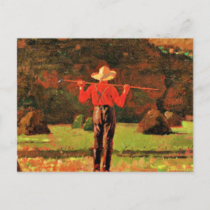Cartão Postal Winslow Homer - Farmer com um Pitchfork