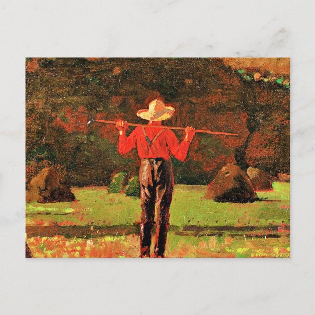 Cartão Postal Winslow Homer - Farmer com um Pitchfork (Frente)