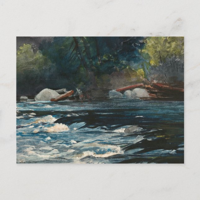 Cartão Postal Winslow Homer - Os Rapids, Rio Hudson (Frente)