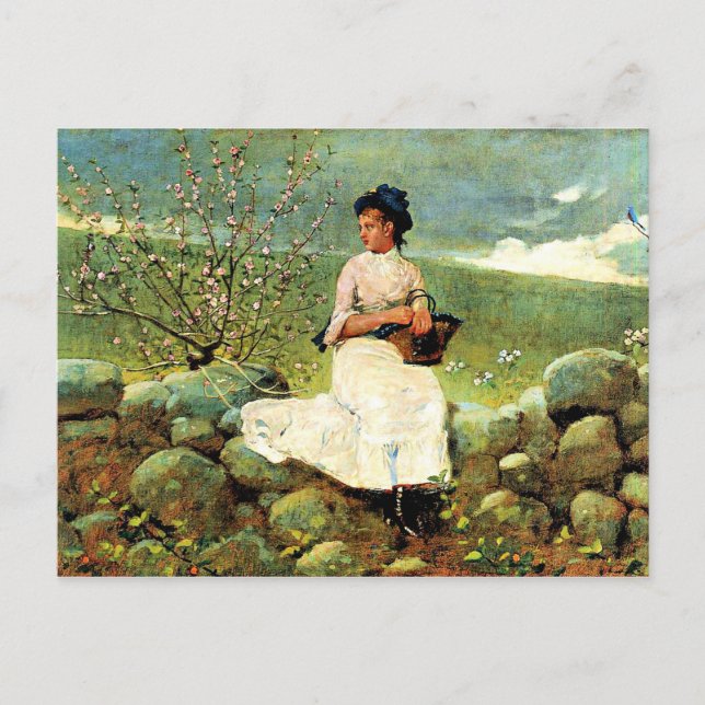 Cartão Postal Winslow Homer - Peach Blossoms (Frente)