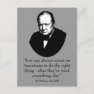 Cartão Postal Winston Churchill e Cotação Engraçada