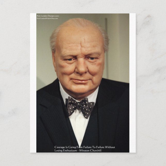 Cartão Postal Winston Churchill Falhas Dons de Cota de Sabedoria (Frente)