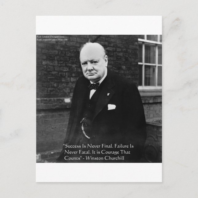Cartão Postal Winston Churchill "Success Nunca Final" Ofertas (Frente)