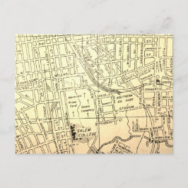 Cartão Postal Winston-Salem, mapa do vintage do NC