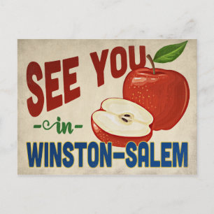 Cartão Postal Winston Salem North Carolina Apple Viagens vintage