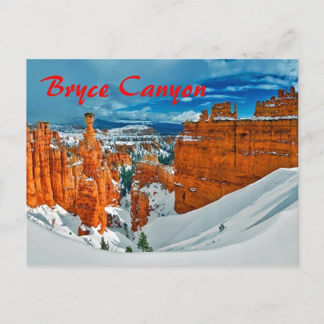 Cartão Postal Winter Bryce Canyon National Park Utah (Frente)