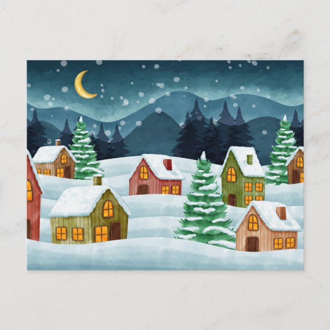 Cartão Postal Winter in town (Frente)