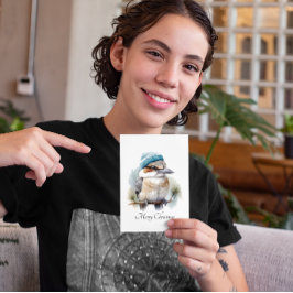 Cartão Postal Winter Kookaburra Wish, personalizado