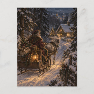 Cartão Postal Winter Messenger Christmas Postcard