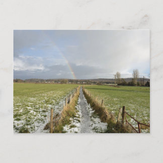 Cartão Postal Winter Rainbow Arnside Moss