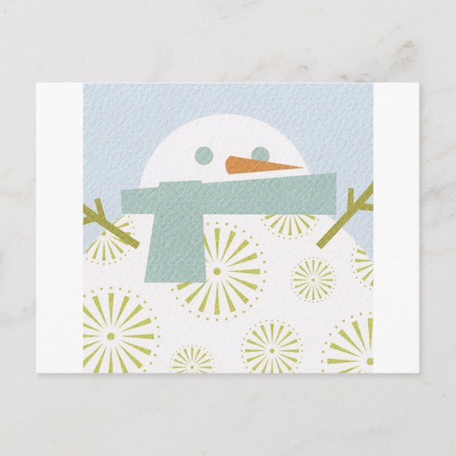 Cartão Postal Winter Snowman (Frente)