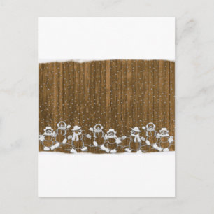 Cartão Postal Winter Snowman Peace Love Destiny