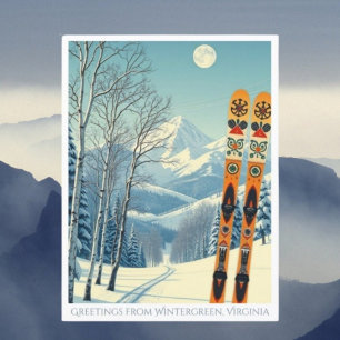 Cartão postal Wintergreen Virginia para esqui