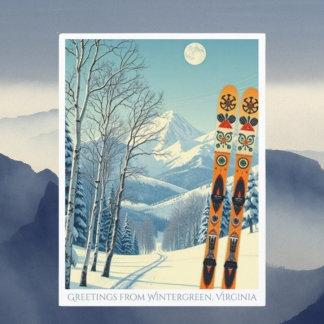 Cartão postal Wintergreen Virginia para esqui