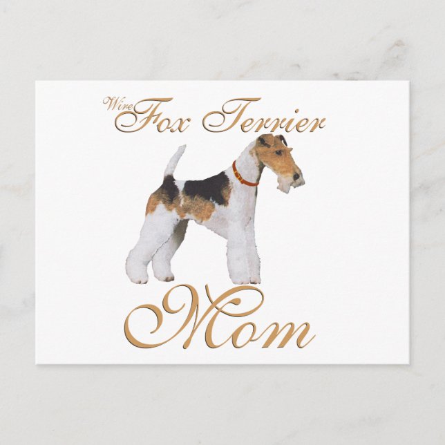 Cartão Postal Wire Fox Terrier Dia das Mães (Frente)