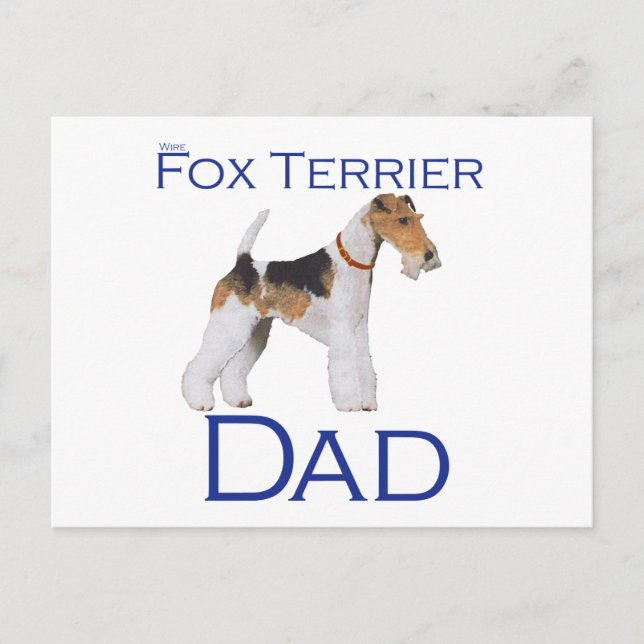 Cartão Postal Wire Fox Terrier Dia dos Pais (Frente)