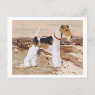 Cartão Postal Wire Fox Terrier Outono
