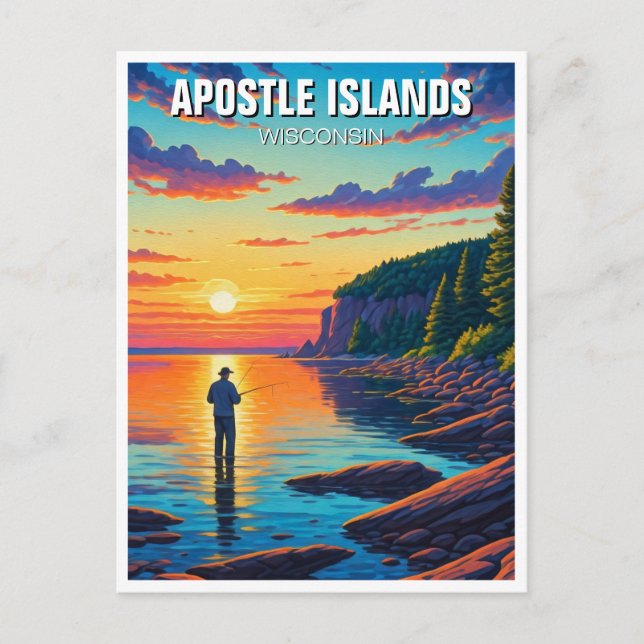 Cartão Postal Wisconsin Apostle Islands Sunset (Frente)