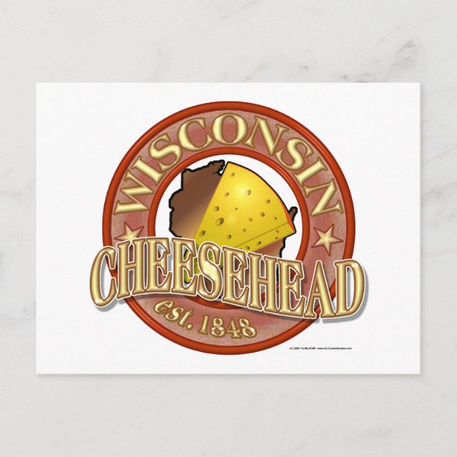 Cartão Postal Wisconsin Cheesehead Seal (Frente)