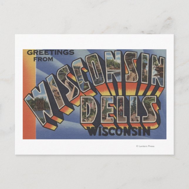 Cartão Postal Wisconsin Dells, Wisconsin - Grandes Cenas por Let (Frente)