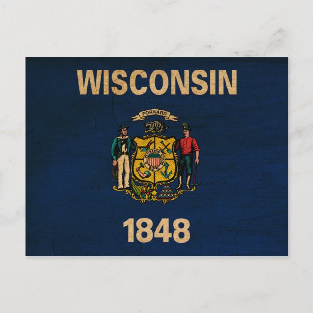 Cartão Postal Wisconsin Flag (Frente)