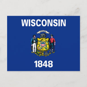 Cartão Postal Wisconsin Flag