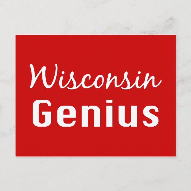 Cartão Postal Wisconsin Genius Gifts (Frente)