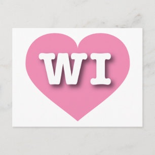 Cartão Postal Wisconsin Pink Heart - Big Love